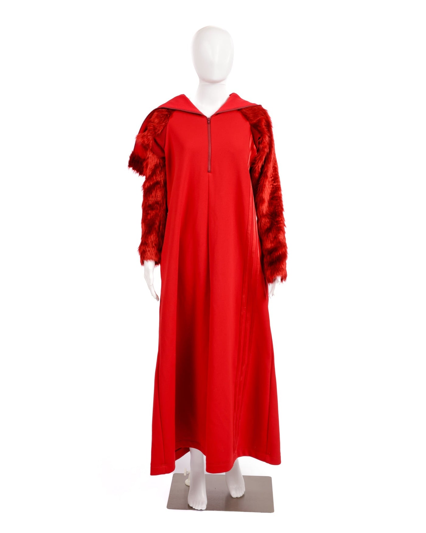 Y-3 A/W 2005 Faux Fur Hooded Track Dress