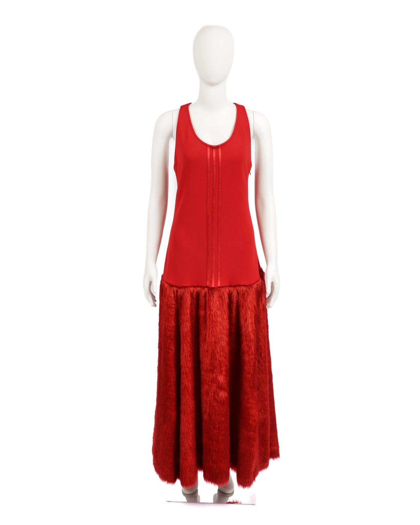 Y-3 A/W 2005 Faux Fur 3 Stripe Gown