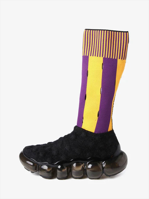 JEWELRY x BERNHARD WILLHELM TRAINER IN PURPLE YELLOW STRIPE Shoes Bernhard Willhelm Purple Yellow Stripe 39