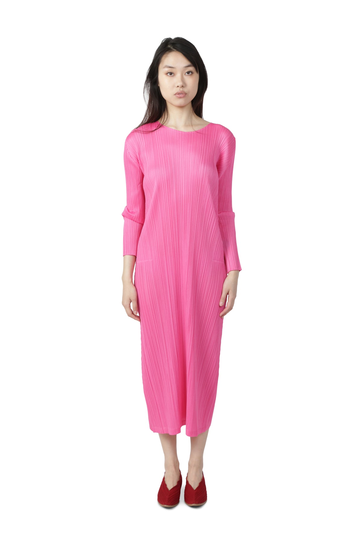 PLEATS PLEASE ISSEY MIYAKE Monthly Colors: January Dress HOT PINK / 2 PP66JH116