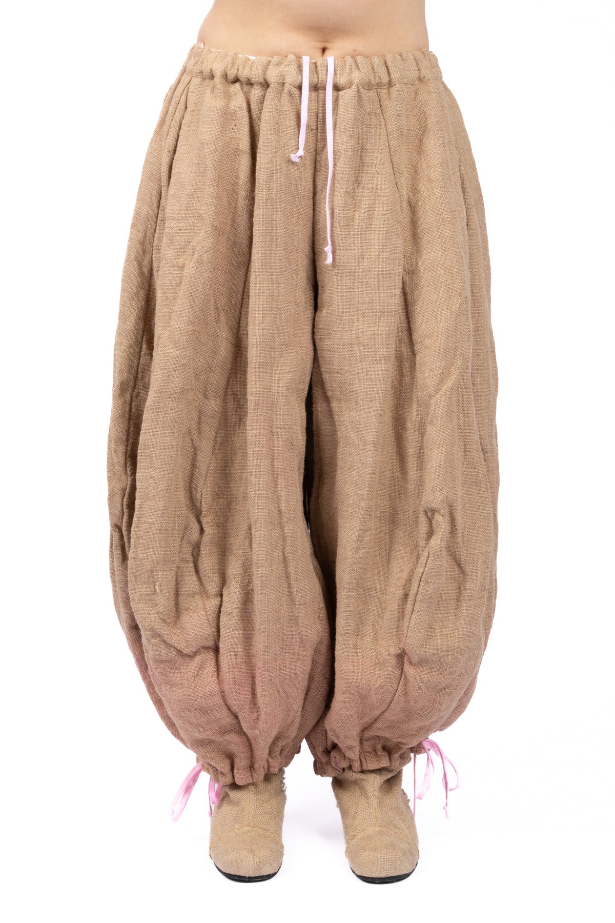 COMME des GARÇONS Dyed Jute Balloon Pants ECRU X RED / L GQ-P022-S26-1-4