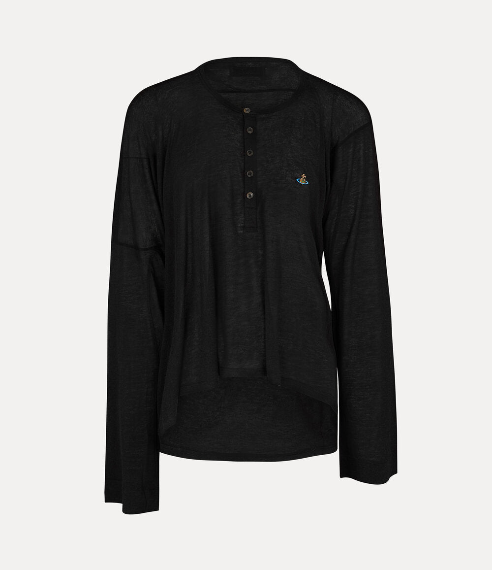 Vivienne Westwood Long Sleeve Squiggle Henley Black / M 2G01000H-J00BM-BLACK-M