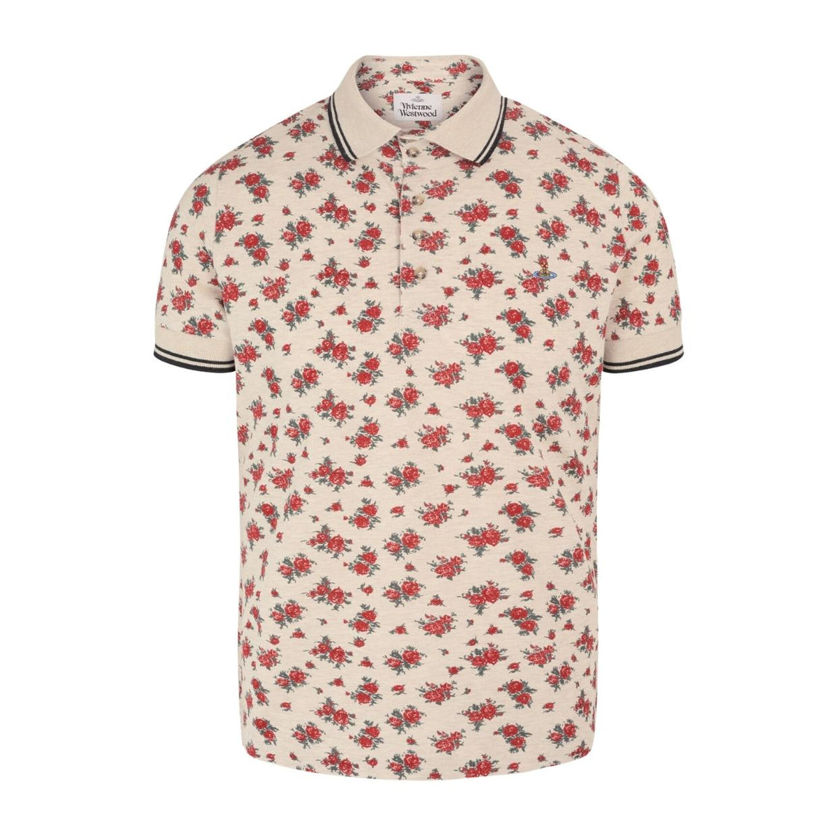 Vivienne Westwood Two Button Polo Roses / S 2H01000Z-J00AV-ROSES-S
