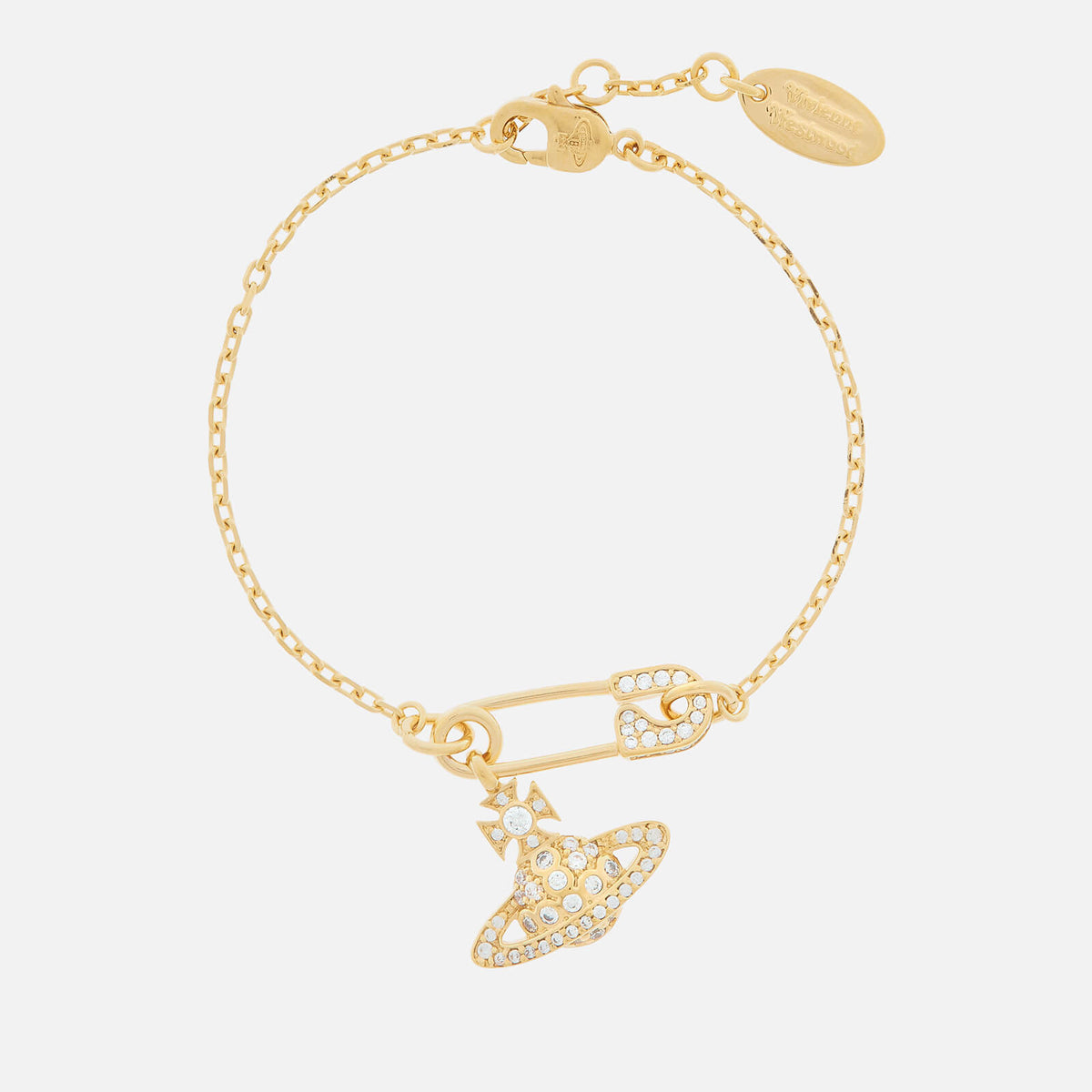 Vivienne Westwood Lucrece Bracelet Gold White CZ / OS 61020153-02R102-IM-GOLD-WHITE-CZ-OS