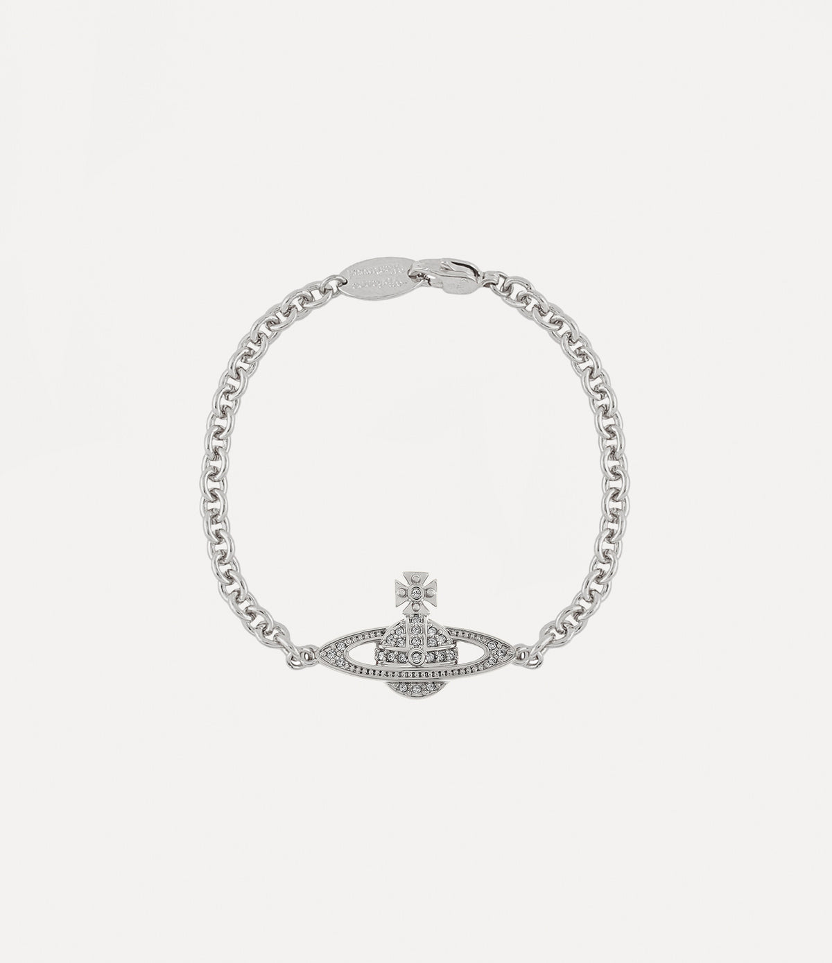 Vivienne Westwood Man. Mini Bas Relief Chain Bracelet in platinum crystal