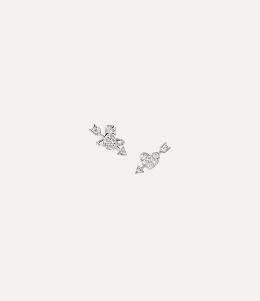 Vivienne Westwood Kiri Earrings Platinum White CZ / OS 6201039B-01P102-PLATINUM-WHITE-CZ-OS