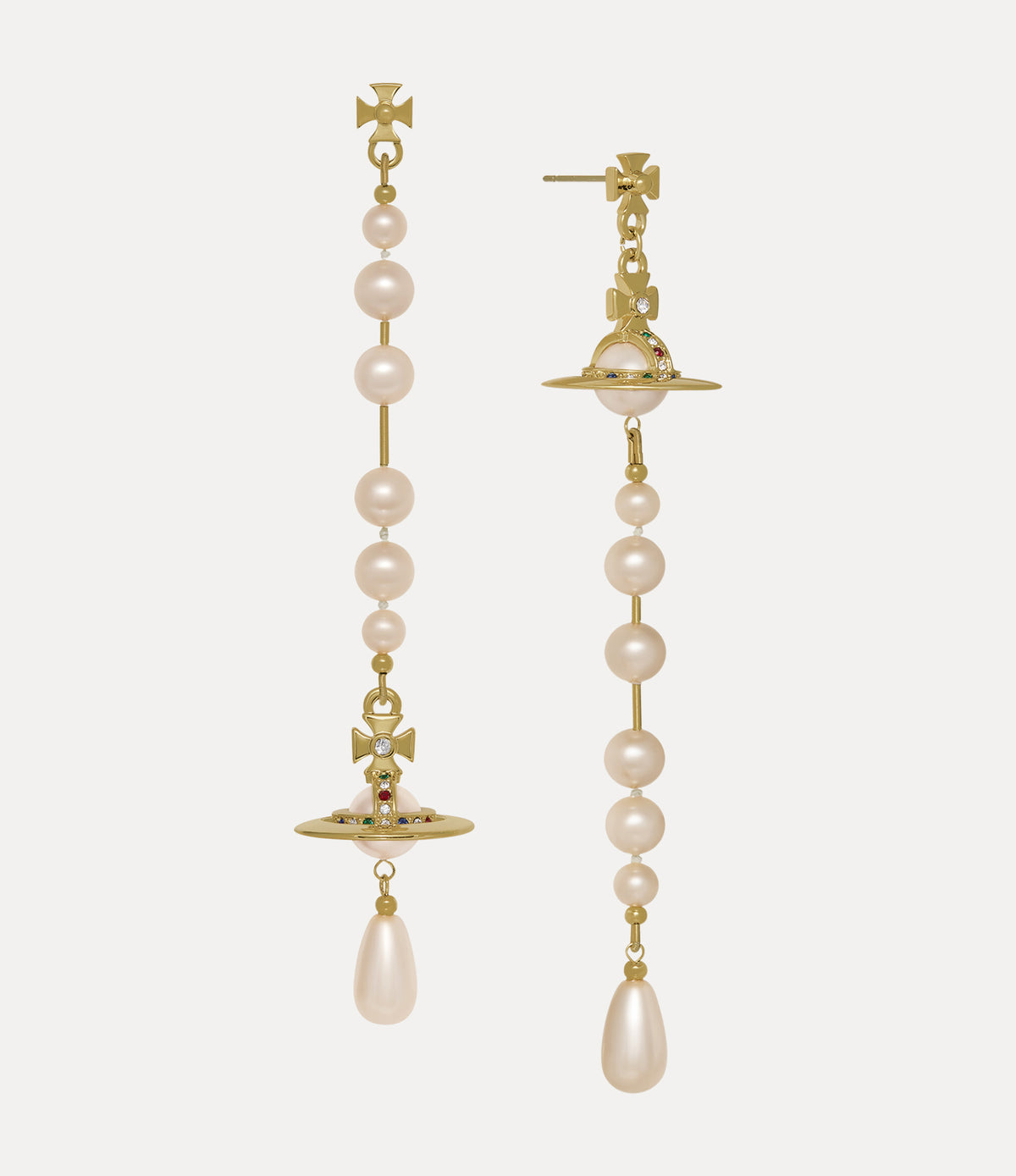 Vivienne Westwood Broken Pearl Earrings in gold pearl