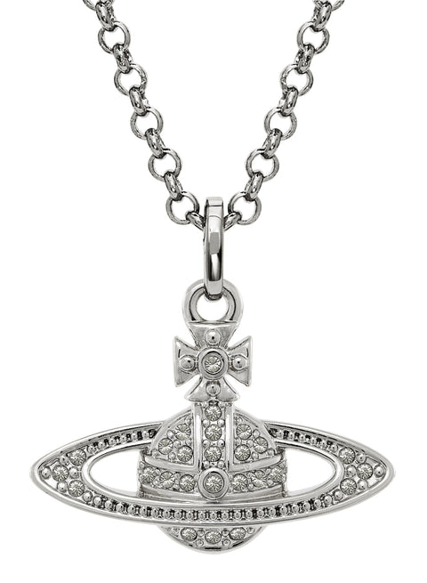 Vivienne Westwood Mini Bas Relief Pendant Platinum Crystal / OS 63020086-02P116-CN-PLATINUM-CRYSTAL-OS
