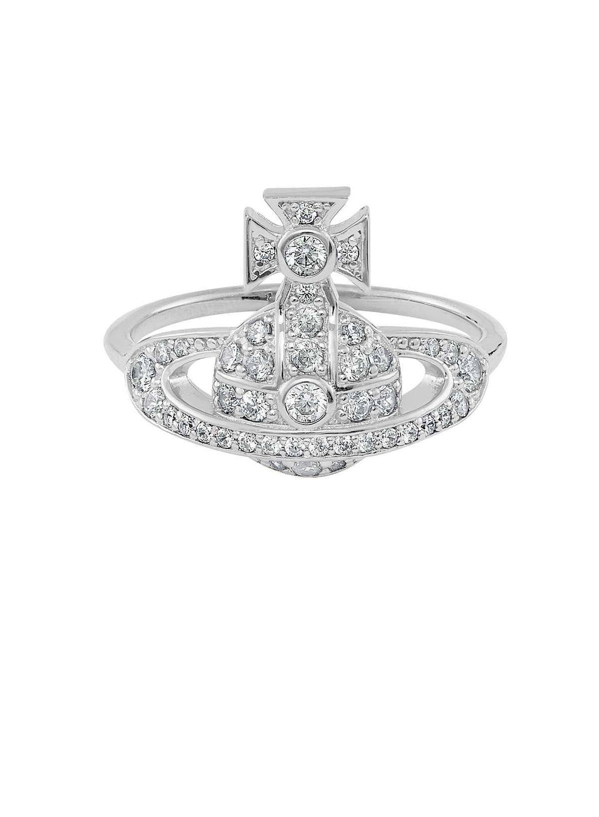 Vivienne Westwood Little Orb Ring Platinum White CZ / M 6404017S-01P102-PLATINUM-WHITE-CZ-M