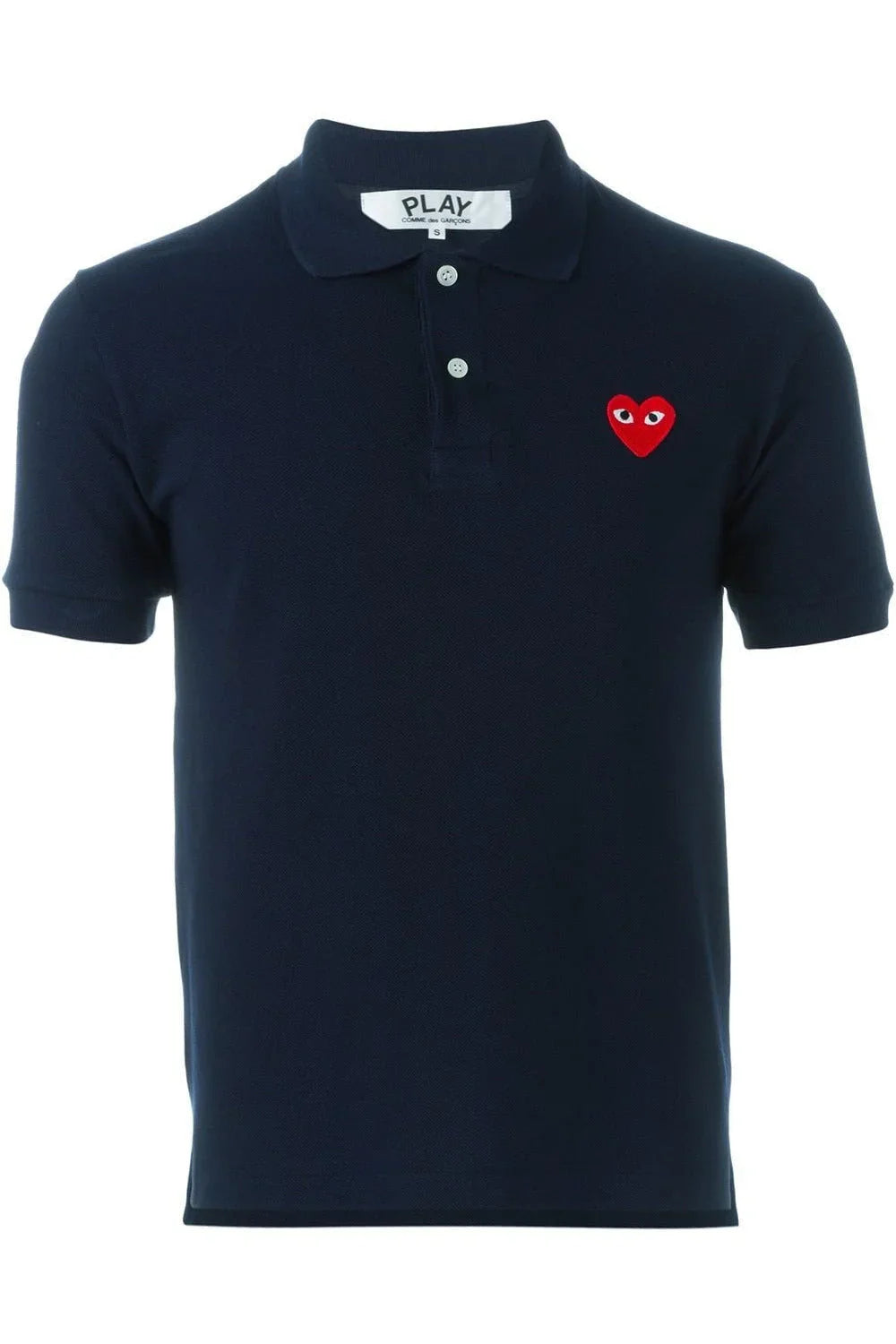CDG PLAY Men's Red Heart Polo Tshirt in Navy Shirts COMME des GARÇONS PLAY