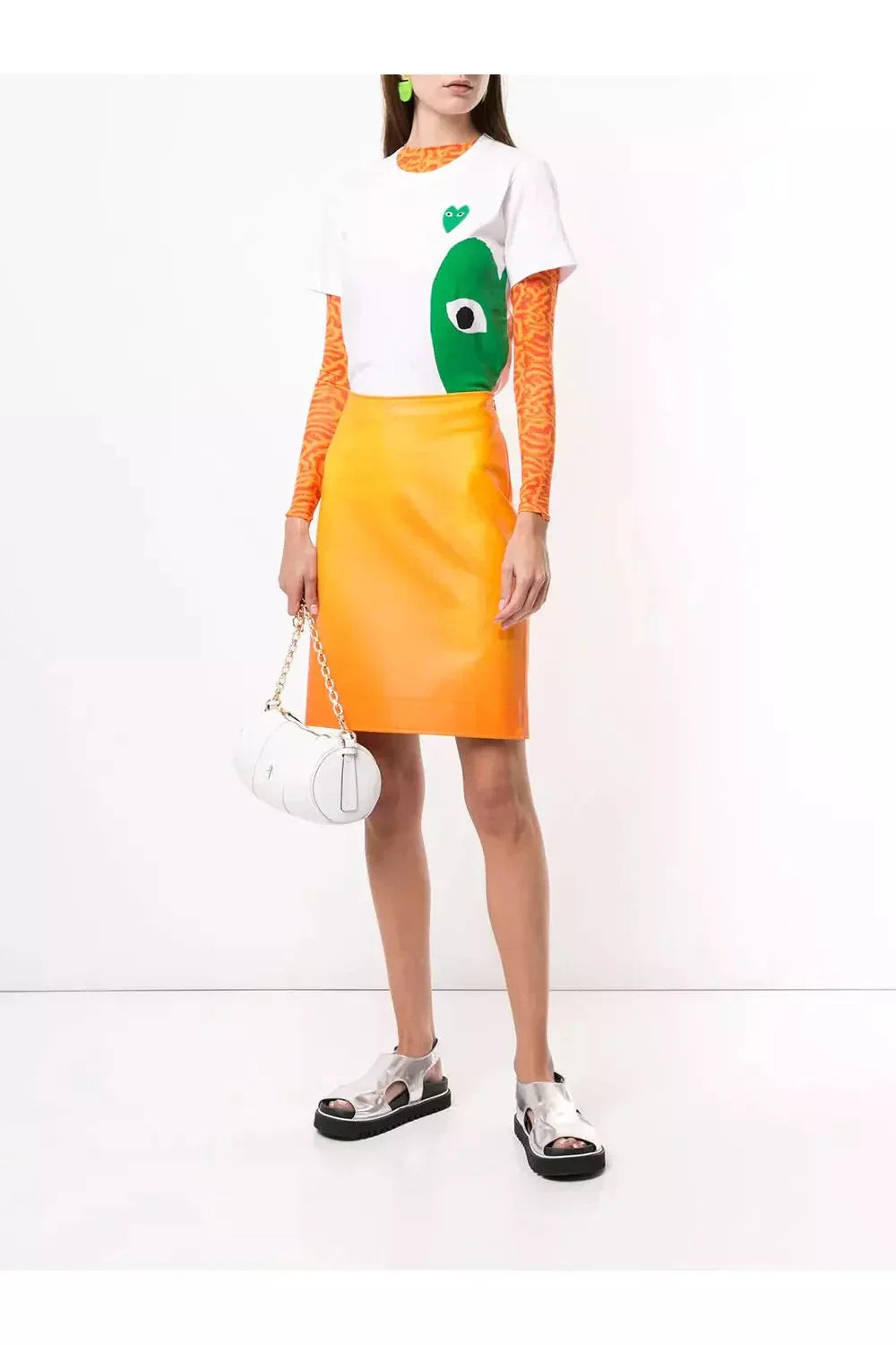 Women's Play Green Heart Tshirt T-shirts COMME des GARÇONS PLAY