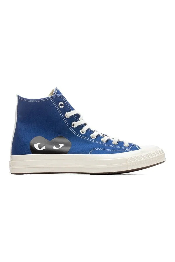 Blue CDG Play x Converse Black Heart High Top Sneakers Shoes COMME DES GARÇONS PLAY CONVERSE