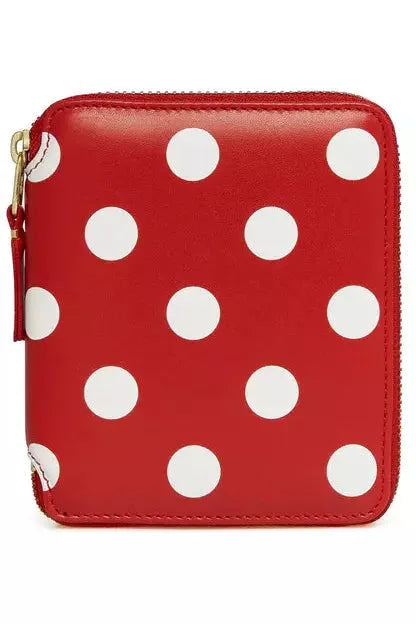 COMME des GARÇONS WALLET Polka Dot Zip-Around Wallet Red RED SA2100PD-RED-OS