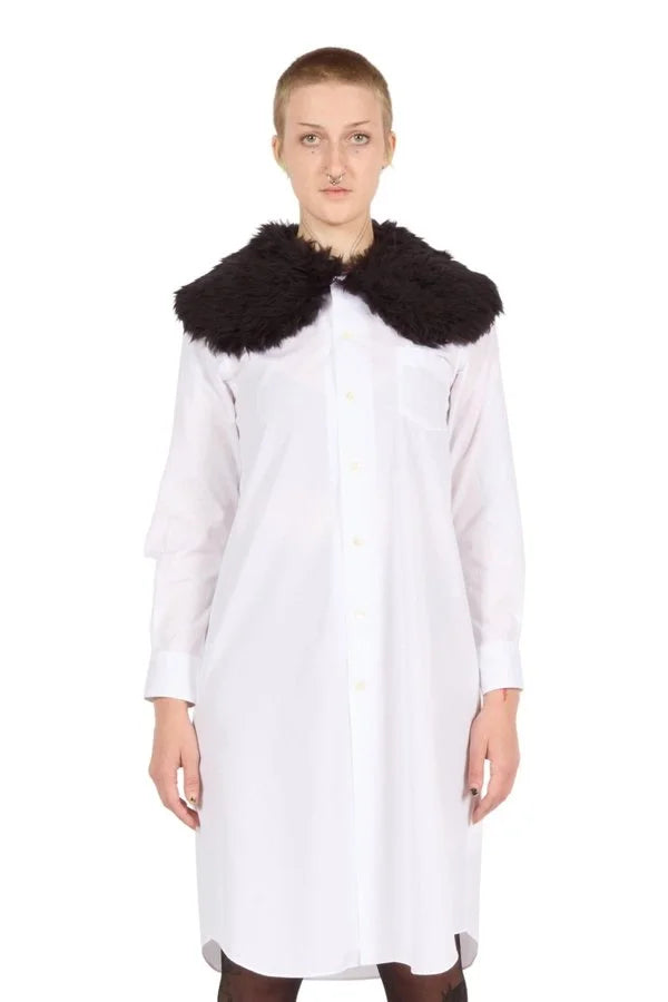 Faux Fur Collar Shirtdress Shirts COMME des GARÇONS