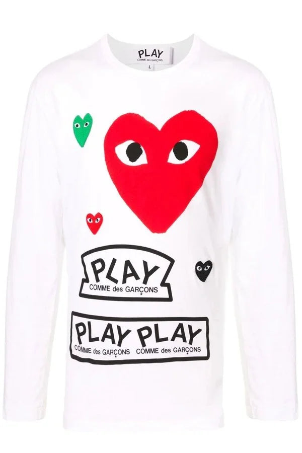 Men's Long Sleeve Play Street Shirt T-shirts COMME des GARÇONS PLAY