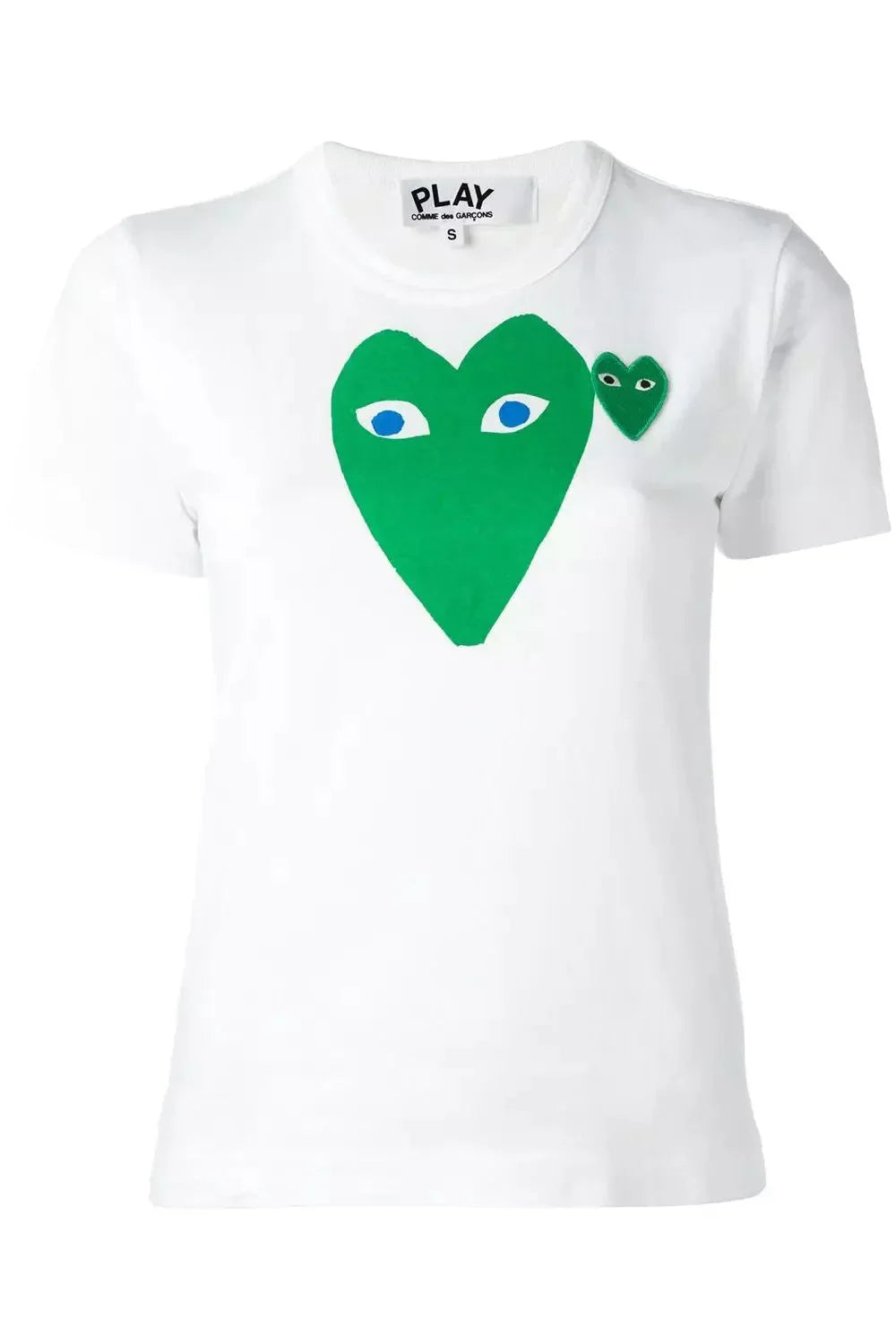 Women's Green Heart with Blue Eyes T-shirt T-shirts COMME des GARÇONS PLAY