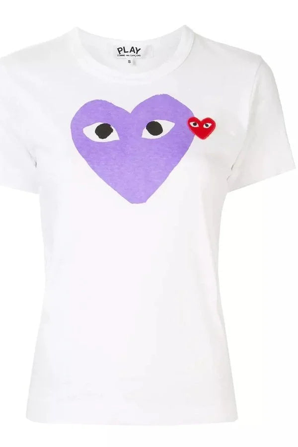 Women's Play T-Shirt with Purple heart T-shirts COMME des GARÇONS PLAY