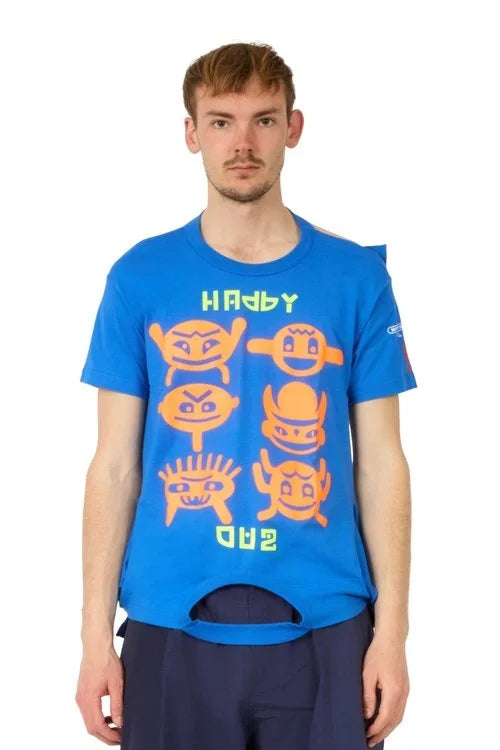 Happy/Sad Turnable Tshirt Tshirts Walter Van Beirendonck Strong Blue S