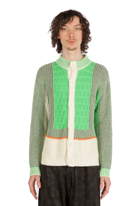 Henrik Vibskov Abundance Cardigan GREEN GREY DENIM / FL/MM SS26STUD-M703