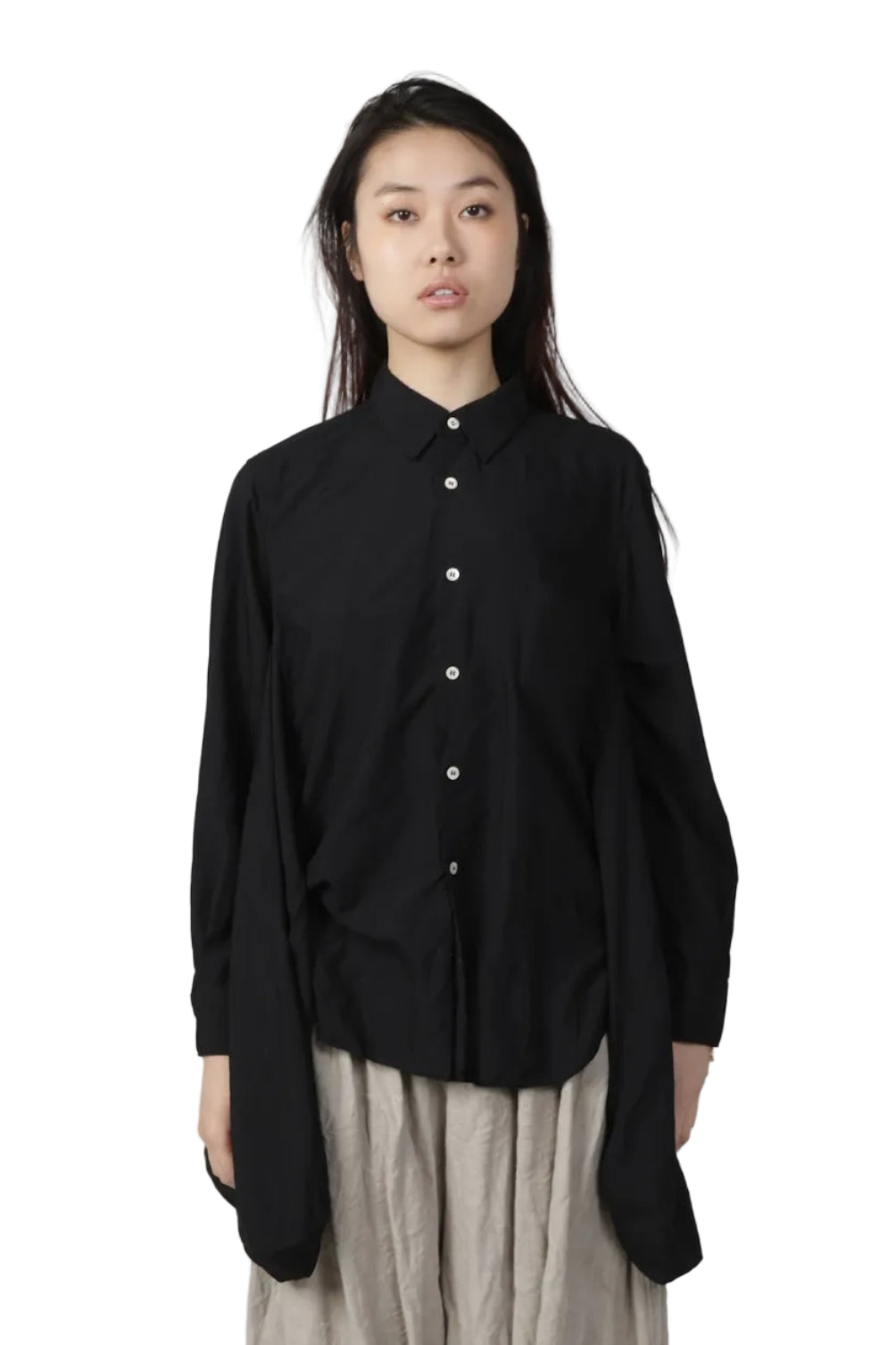 COMME des GARÇONS Polyester Broad Shirt BLACK / S GQ-B018-S26-1-2