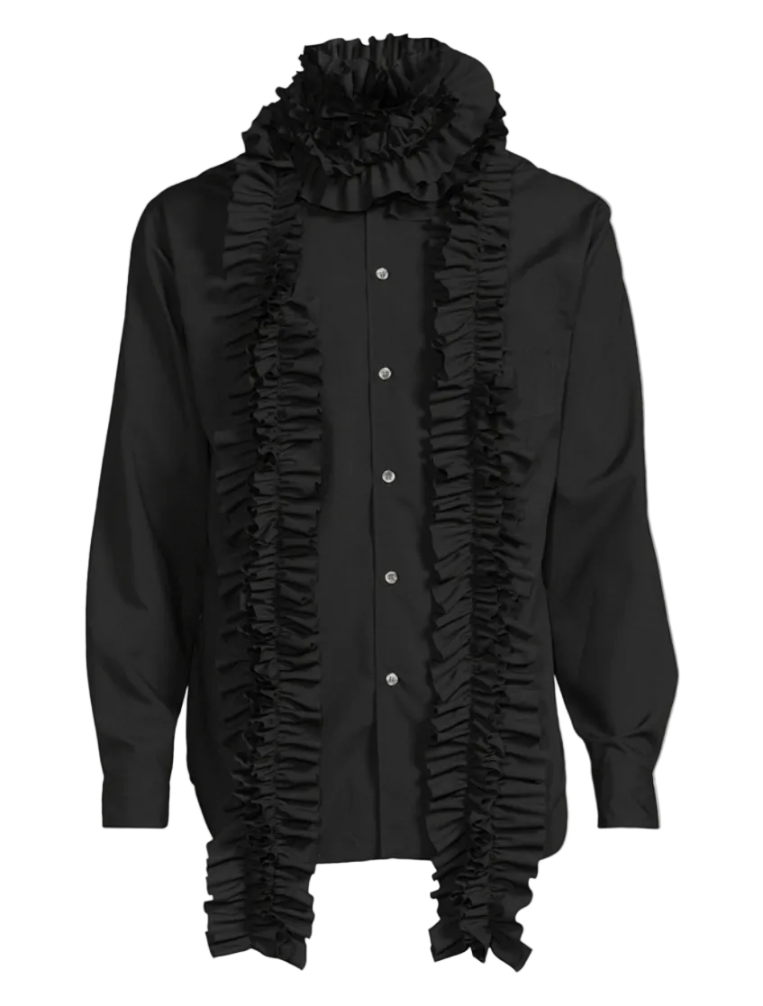 COMME des GARÇONS Homme Plus Ruffle Scarf Shirt BLACK / M PQ-B018-S26-1-3