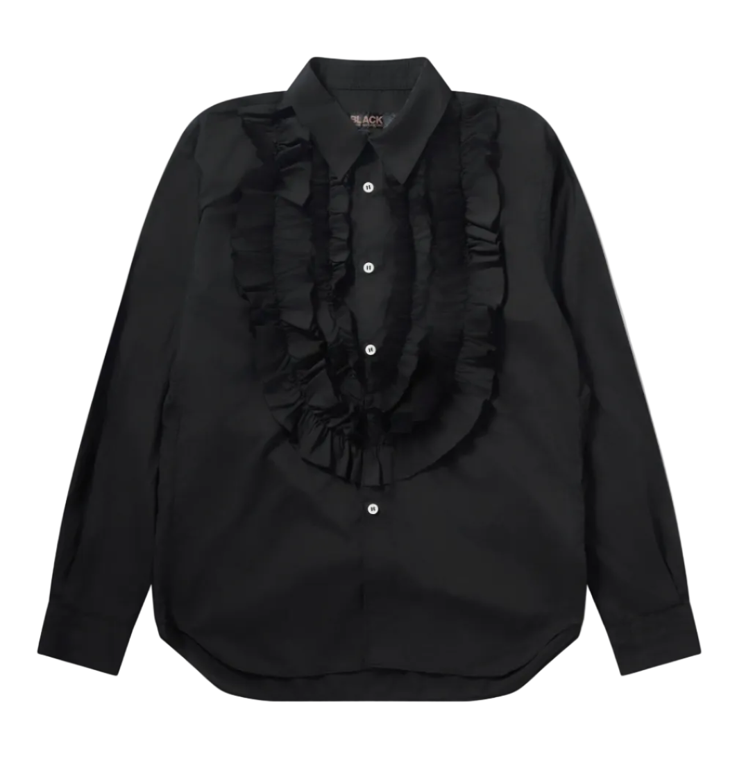 COMME des GARÇONS BLACK Black Ruffled Shirt BLACK / S 1R-B001-052-1-3