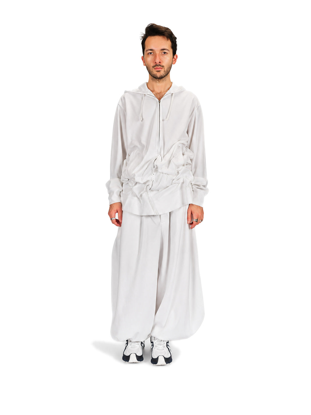 COMME des GARÇONS HOMME PLUS Twisted Zip-Up Hoodie White / M PR-T025-051-1-3