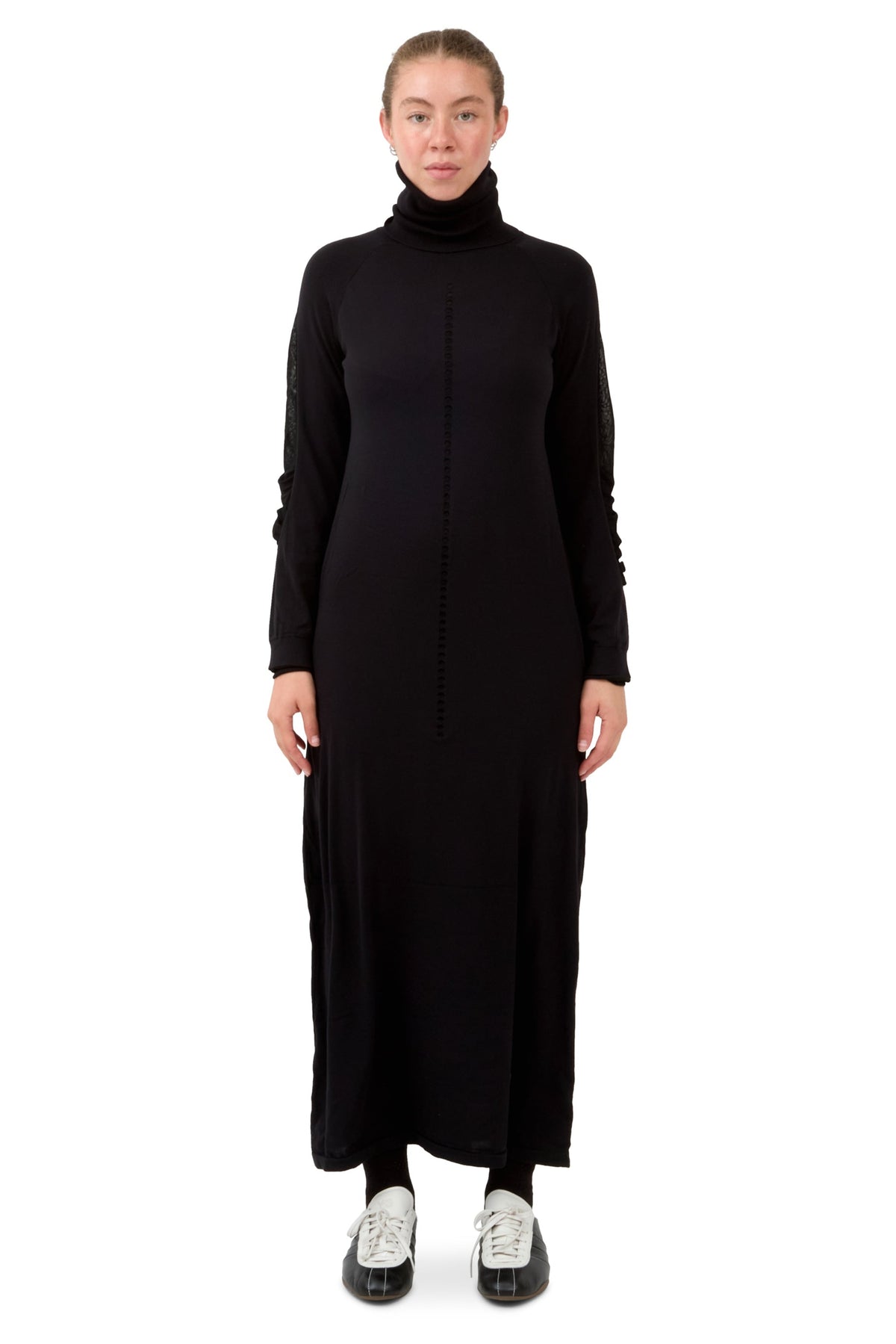 Hooded Knit Dress Black