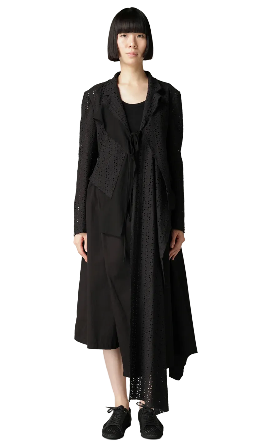 Yohji Yamamoto Indian Embroidery Lace F Combination Short Jacket BLACK / 1 FK-J63-803-1