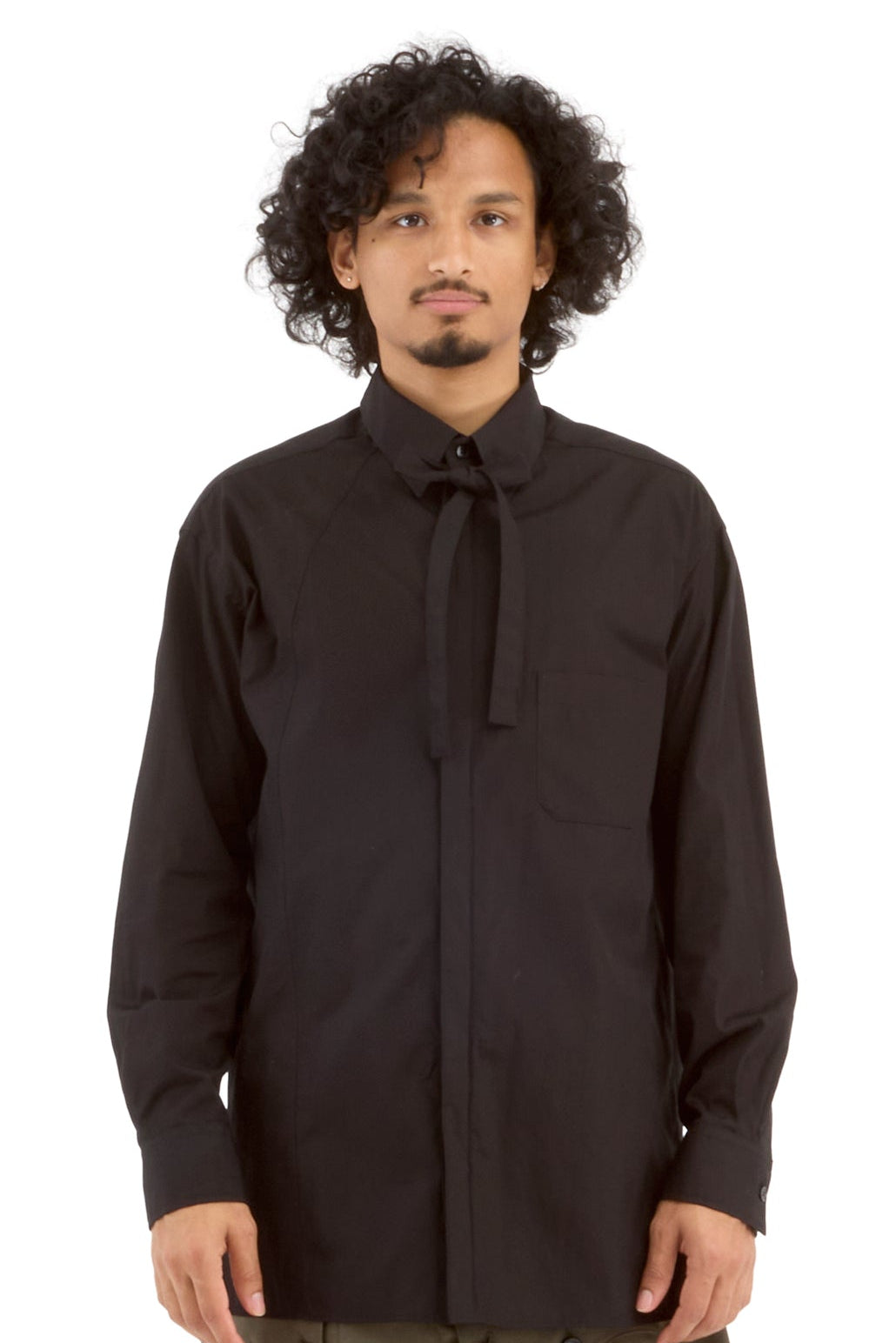 Blouse With Tie - Black