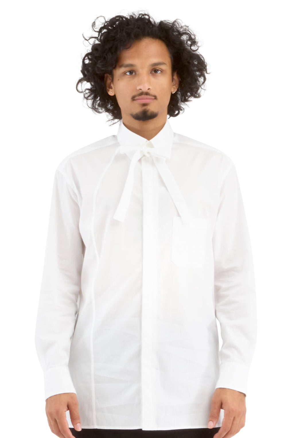 Blouse With Tie - White