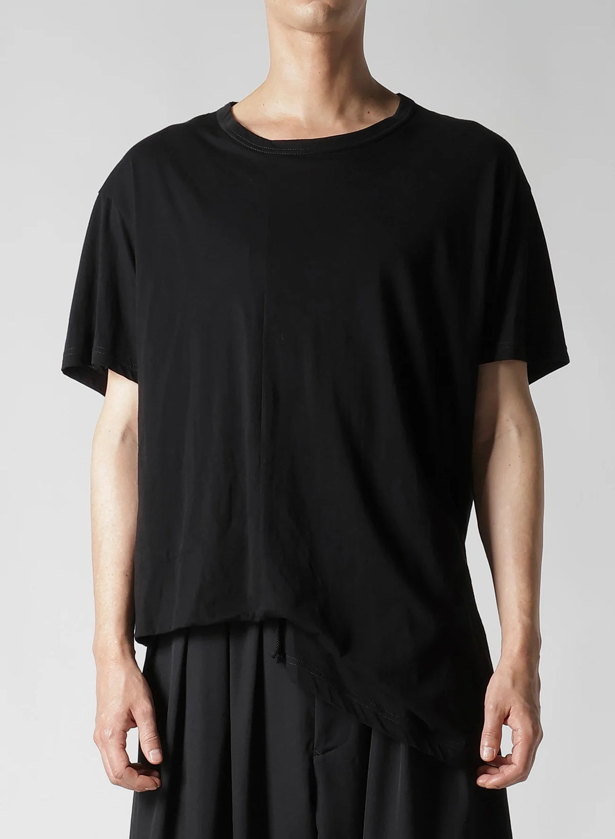 Diorama Jersey Asymmetry Hem Short Sleeve T