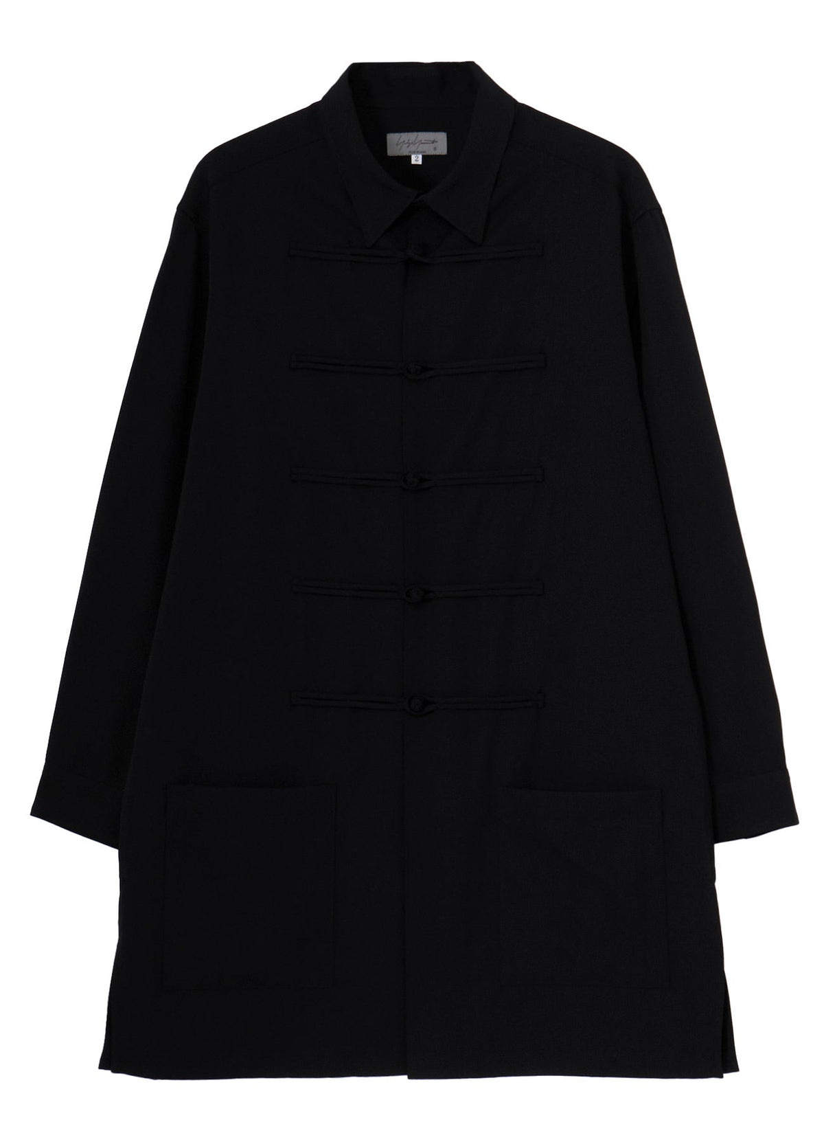 Yohji Yamamoto Wool China Button Blouse BLACK / 2 HW-B25-100-BLACK-2