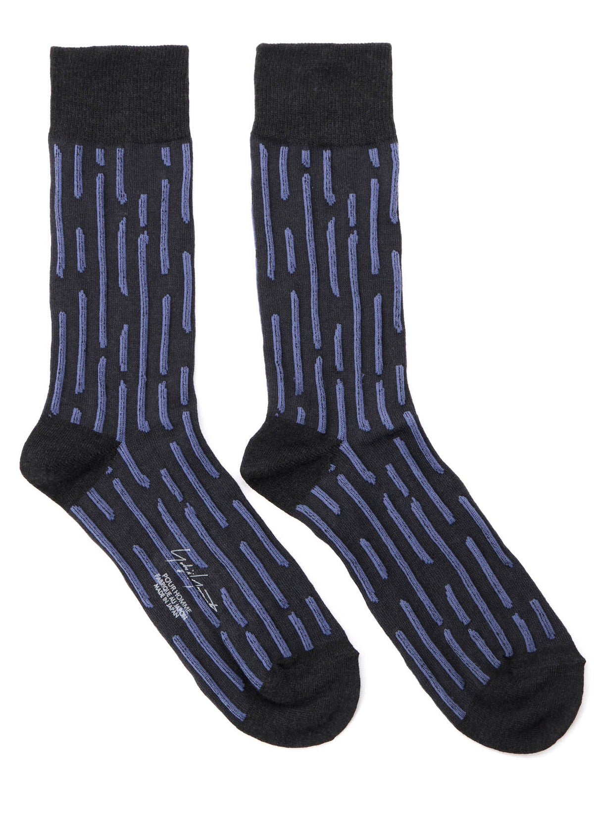 Yohji Yamamoto Stitch Stripe Socks CHARCOAL / 3 HW-M02-062-CHARCOAL-3