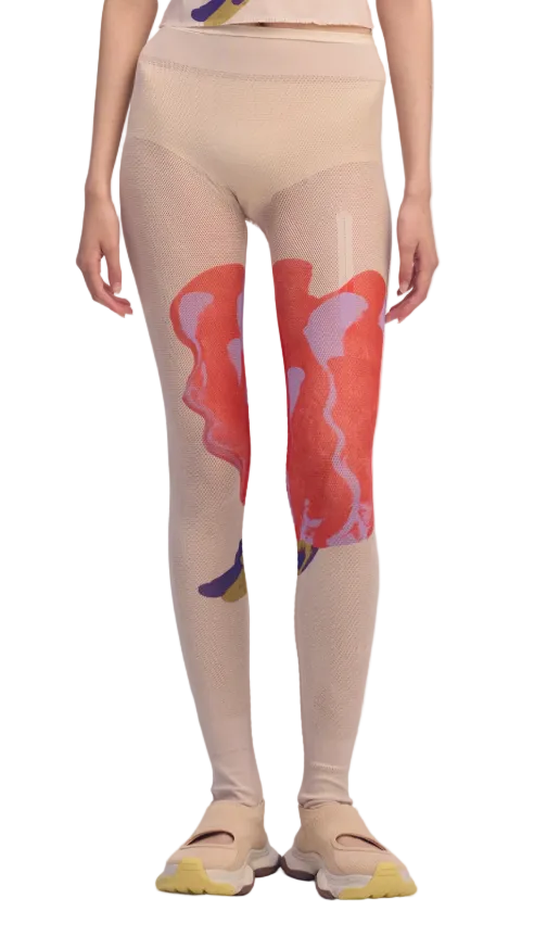 ISSEY MIYAKE Gestural Flowers AP Leggings RED HUED No.27 / 2 IM66-KF862-S26