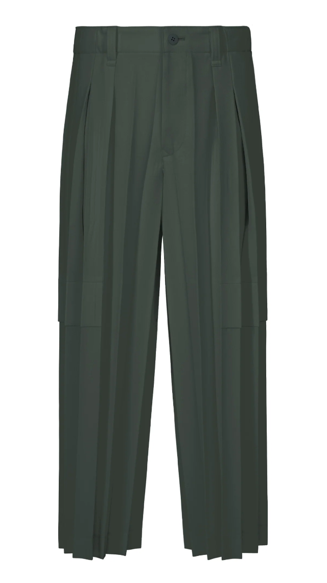 HOMME PLISSÉ ISSEY MIYAKE Edge Ensemble Pants Rock Green Grey / 2 HP68FF168