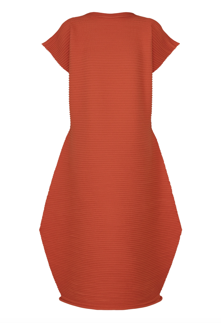 PLEATS PLEASE ISSEY MIYAKE Zig Zag Knit Dress RED no.24 / OS PP68KH803