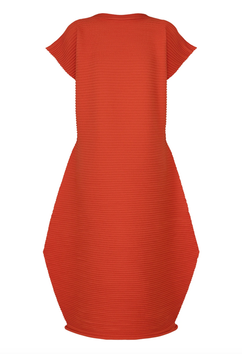 PLEATS PLEASE ISSEY MIYAKE Zig Zag Knit Dress RED no.24 / OS PP68KH803
