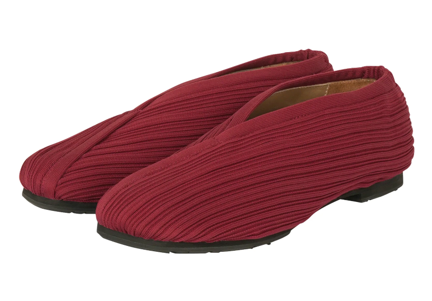 PLEATS PLEASE ISSEY MIYAKE Knit Ballet Shoes DARK RED no.25 / 23.5 PP69AJ775