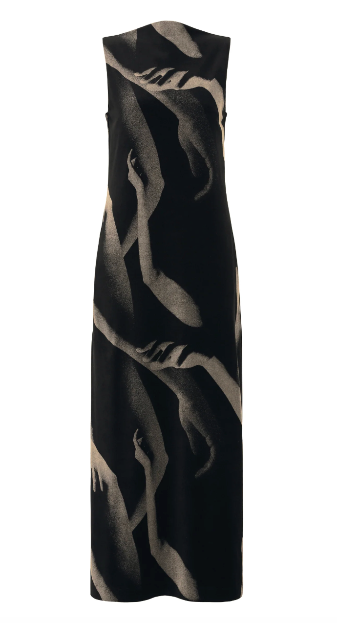 ISSEY MIYAKE Hands of Lover Velour Dress Black-Hued no.17 / 2 IM68JH210