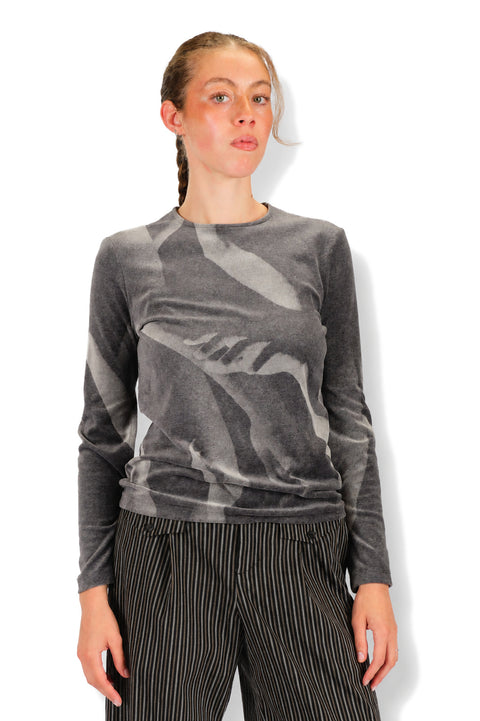 ISSEY MIYAKE Hands of Lover Velour Top Gray-Hued no.16 / 2 IM68JK209
