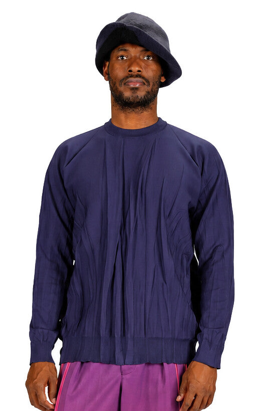 IM MEN Ripple Knit BLUE no.72 / 3 LA68KN241