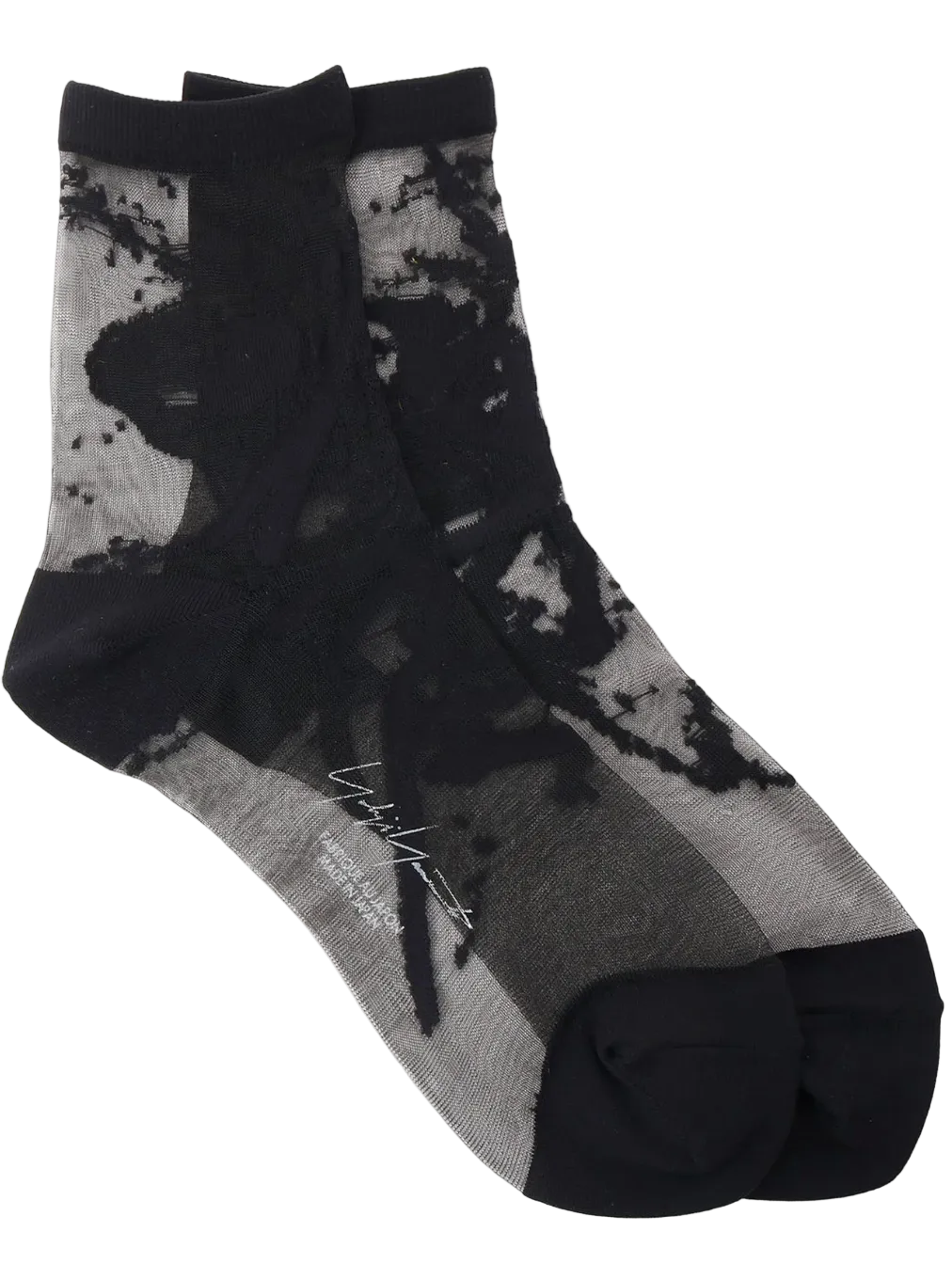 Yohji Yamamoto Motif Kanji Socks BLACK X BLACK / 2 FK-M02-661-2