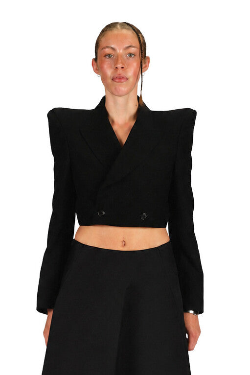 Noir Kei Ninomiya Cropped Shoulder Pad Jacket BLACK / S 3R-J007-051-1-2