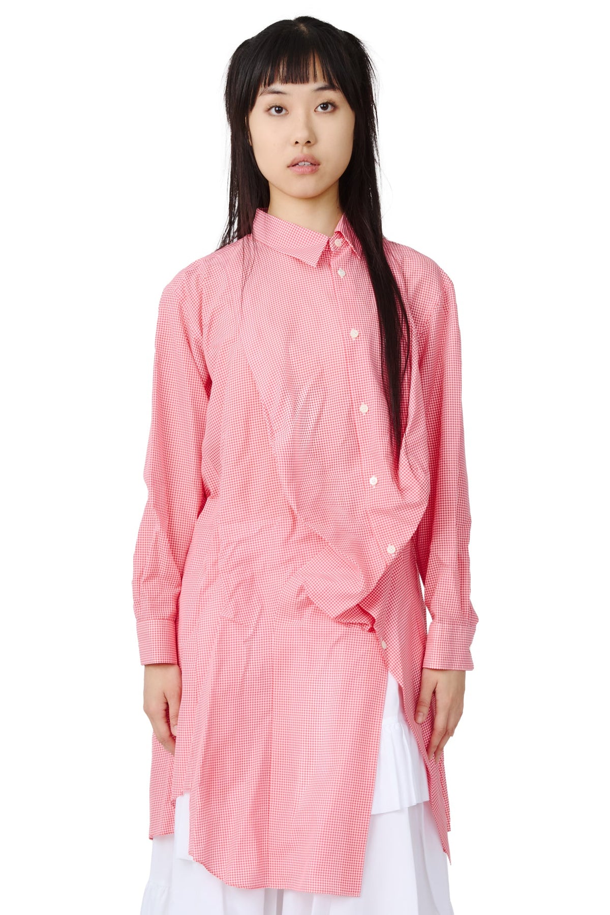 Long Sleeve Gingham Blouse