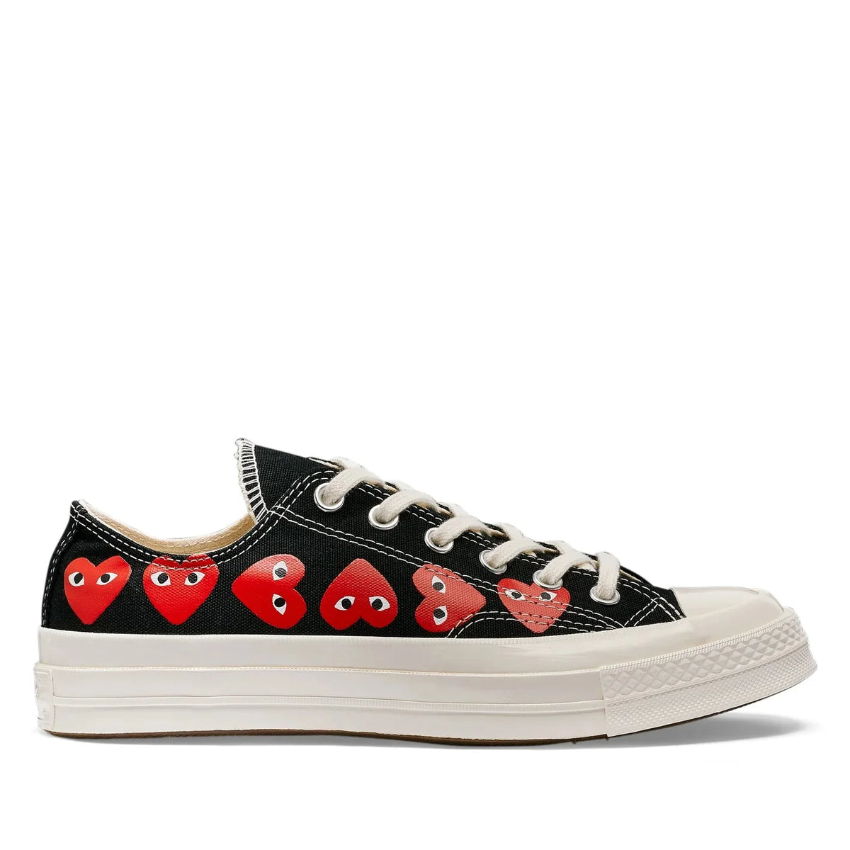 CdG PLAY Converse Multi Heart Black Low Top Sneakers Shoes COMME DES GARÇONS PLAY CONVERSE Black US3