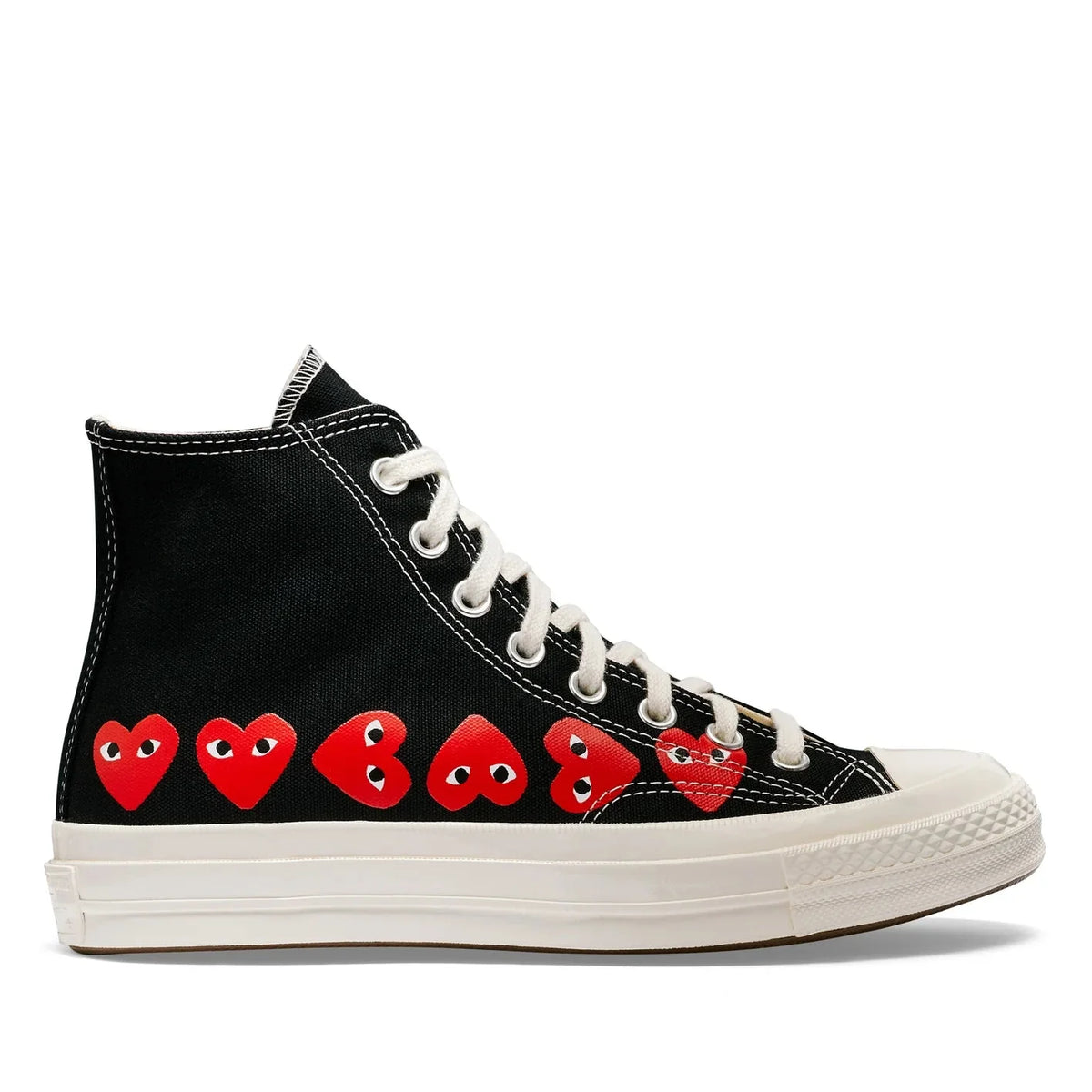 CdG PLAY Converse Multi Heart Black High Top Sneakers Shoes COMME DES GARÇONS PLAY CONVERSE Black US3