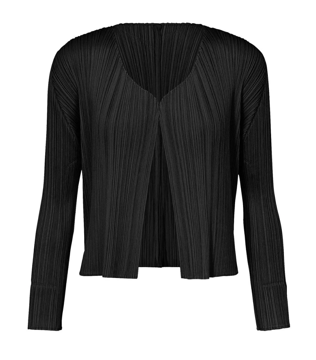 PLEATS PLEASE ISSEY MIYAKE BASICS Cardigan BLACK no.15 / 3 PP68JO106