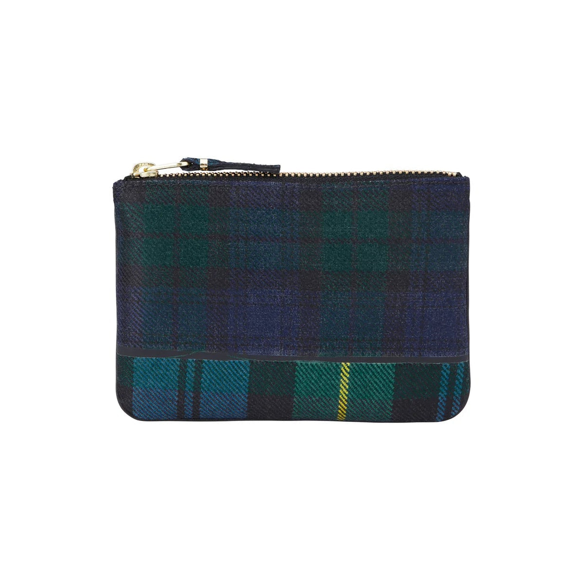 Tartan Patchwork Small Zip Pouch Green