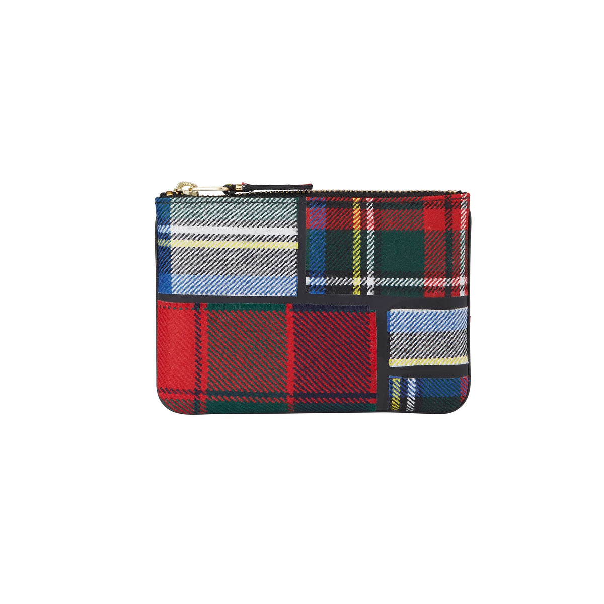 Tartan Patchwork Small Zip Pouch Red